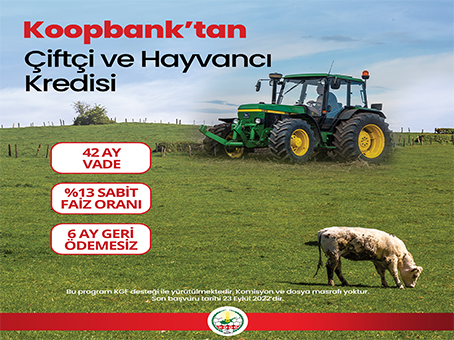 Koopbank'tan Çiftçi ve Haycancı Kredisi